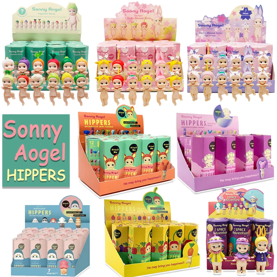 Cberrry Blossom 시리즈 Sonny Angel & Mofusand 블라인드 박스 Hippers 미니 그림 상어 고양이 액션 장난감 팬 어린이 크리스마스 선물