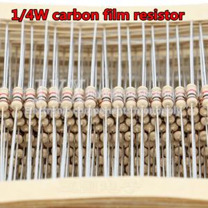 100PCS 1/4W 탄소 필름 저항기 5% 0.25W 0R-22M 0 2.2 10 100 120 150 220 270 330 470 1K 2.2K 4.7K 10K 100K 470K 1M 10M 20M 옴