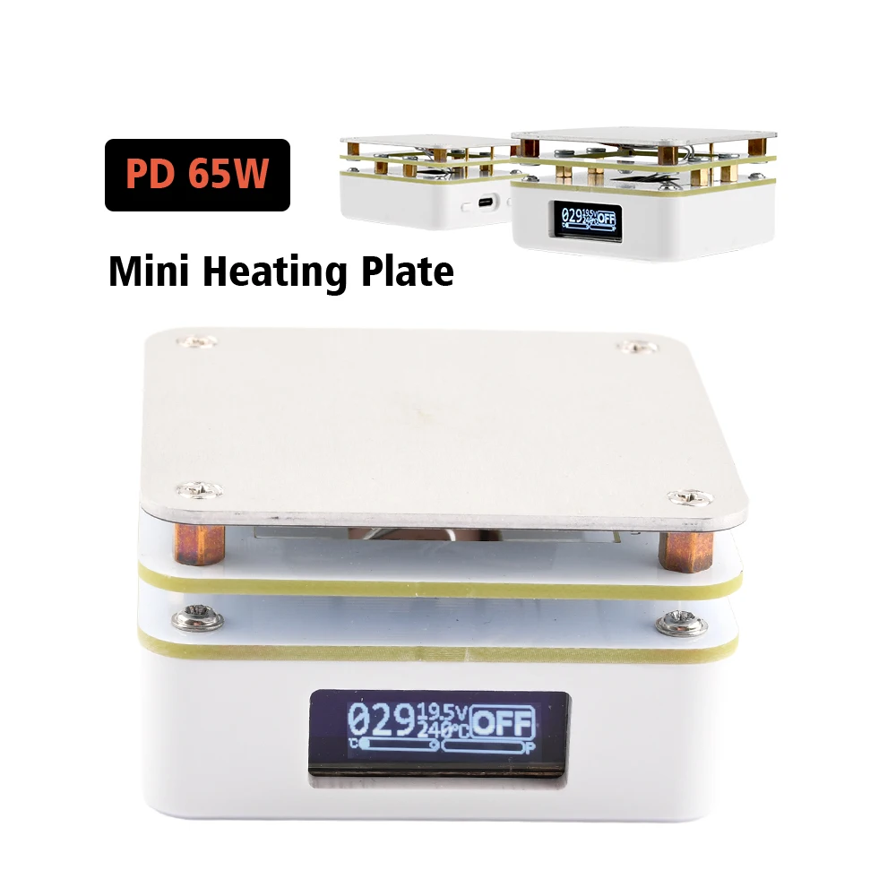 MHP30 PD65W 미니 핫 플레이트 디지털 납땜 예열 재 작업 스테이션 PCB SMD 보드 납땜 플레이트 가열 테이블 수리 도구