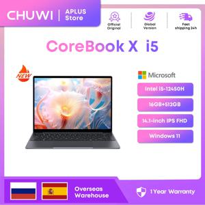 CHUWI CoreBook X 노트북 Intel i5-12450H 16GB DDR4 512GB SSD 14인치 FHD 2160*1440 Windows 11 게임용 노트북 1TB SSD 확장