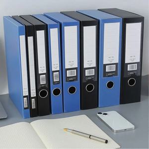 데스크탑 블랙 블루 A4 파일 폴더, 두꺼운 방진 용지 보관함, PP 플라스틱 문서 케이스, 인사 구분