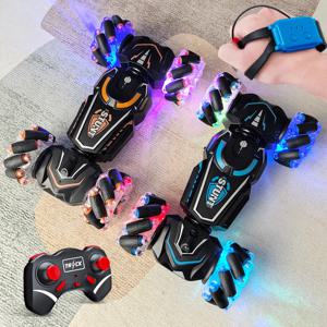 4WD RC 스턴트 자동차 회전 드리프트 2.4G 무선 원격 제어 자동차 어린이 및 소년 소리와 빛 장난감 자동차