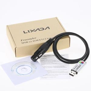 Lixada USB to DMX 인터페이스 어댑터, LED DMX512 컴퓨터 PC 무대 조명 컨트롤러 조광기