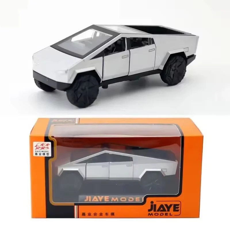테슬라 1:36 Cybertruck 픽업 SUV 합금 자동차 모델 다이캐스트 금속 장난감 오프로드 차량 풀백 트럭 장난감 컬렉션 어린이 선물