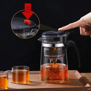 500ml-1800ml 유리 주전자 프레스 필터 차 물 분리기 가정용 사무실 필터 차 메이커 쿵푸 차 도구 휴일 선물