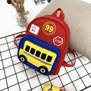 다시 학교 만화 자동차 어린이 배낭 유치원 어린이 학교 가방 소녀 소년 귀여운 캔버스 유아 Schoolbag