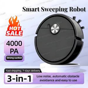 새로운 3 in 1 스마트 스위핑 로봇 진공 청소기 4000Pa 강력한 흡입 단단한 바닥에 사용하기 쉬운 애완 동물 헤어 카펫 New