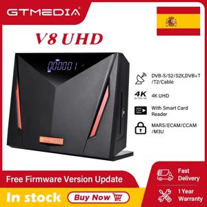 GTMEDIA V8 UHD 4K 울트라 HD 위성 수신기 DVB-S/S2/S2X+T/T2+ISDB-T+케이블(J83.A/C)+ATSC-C(J83.B) 스마트 카드 리더기 TV 박스 포함