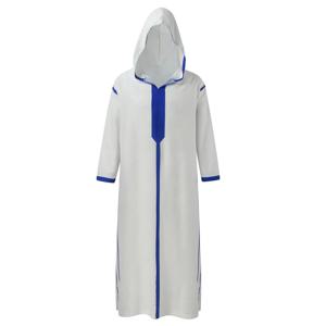 남자 이슬람 솔리드 컬러 후드 의류 공식 셔츠 Jubba Thobes Homme 모로코 Kaftan 이슬람 Eid기도 긴 가운 드레스