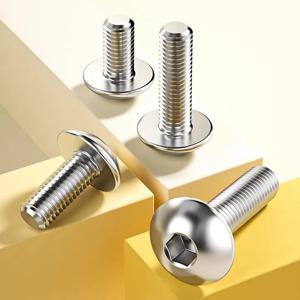 10pcs 304 스테인레스 스틸 큰 플랫 라운드 헤드 내부 육각 나사 볼트 M6 6mm M5 오토바이 스쿠터 ATV Moped 플라스틱 커버