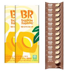배스킨라빈스 오가닉 레몬즙 14p 280g x 2개 + 엄마는외계인 초코볼, 32g 12개