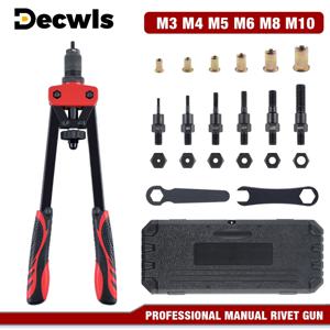 전문가용 수동 리벳 ​​너트 건, M3 M4 M5 M6 M8 M10 가정용 리벳팅 머신, DIY 인서트 너트 고속 리벳팅 공구, 무선 리벳 건, 휴대용 플라스틱 상자 포함