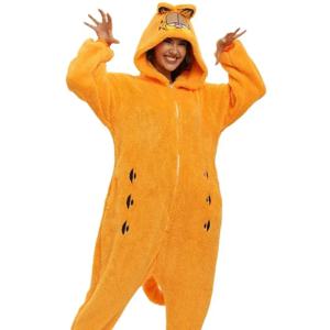 Kawaii Garfield 의상 애니메이션 Onesies 고양이 코스프레 잠옷 잠옷 동물 잠옷 점프 슈트 어린이 성인 파자마 세트 선물