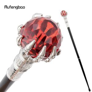 빨간색 유리 공 흰색 Steampunk 지팡이 패션 장식 스틱 신사 럭셔리 Crosier 손잡이 흰색 워킹 스틱 93cm
