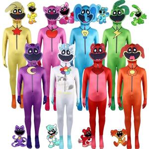 Smiling Critters Poppy 코스프레 의상 Aminal Purple Cat Catnap 코끼리 곰 바디 슈트 점프 슈트 마스크 할로윈 의상 어린이