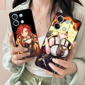 겐신 임팩트 마후이카 샤오미 레드미 노트 14 13 12 11 A5 3 2 1 프로 플러스 4G 5G 컬러 프린팅 휴대폰 케이스