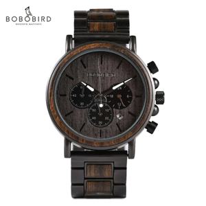 BOBO BIRD 남성용 쿼츠 손목시계, 밀리터리 크로노그래프, 탑 패션, 방수 시계, 훌륭한 선물 상자