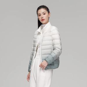 여성용 그라데이션 슬린 핏 짧은 스탠드 칼라, 따뜻한 코트, 초경량 다운 재킷, 여성 패션, 가을, 겨울, 2022 신상