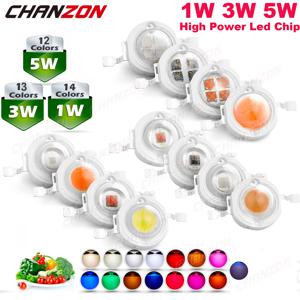 따뜻한 자연 차가운 흰색 1W 3W 5W 높은 전력 Smd Led 칩 전구 UV 오렌지 빨간색 파란색 노란색 식물 성장 램프 이미 터 다이오드 구슬