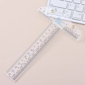 T-스퀘어 자 투명 아크릴 인치 및 미터법 측정 직선 자, DIY 드로잉 도구, 미술 용품 문구, 1PC, 6 인치