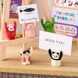 크리 에이 티브 만화 카드 홀더 Kawaii 메모 클립 귀여운 Photocards 홀더 디스플레이 스탠드 한국어 편지지 사무실 책상 주최자