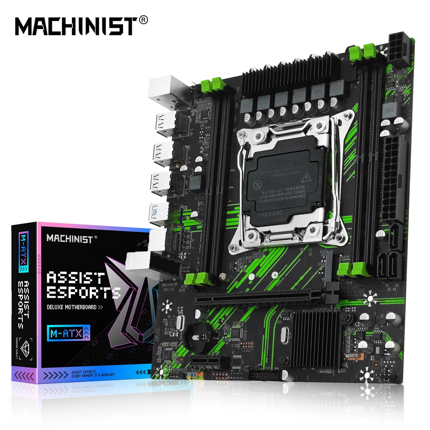 기계공 X99 PR9 X99 마더보드 지원 LGA 2011-3 Intel Xeon E5 V3&V4 CPU DDR4 RAM SATA/NVME M.2 슬롯
