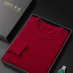가을/겨울 신작 캐시미어 스웨터 남성용 100% 순수 울 두꺼운 크루넥 스웨터 캐주얼 니트 바닥 셔츠
