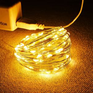 USB LED 문자열 요정 조명 5M 실버 와이어 갈 랜드 빛 방수 요정 조명 크리스마스 웨딩 홀리데이 파티 장식