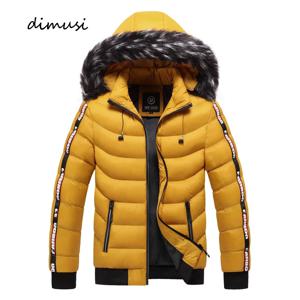 DIMUSI 겨울 남성 패딩 자켓 패션 남성 코튼 다운 열 파카 캐주얼 아웃웨어 윈드 브레이커 후드 코트 남성 의류