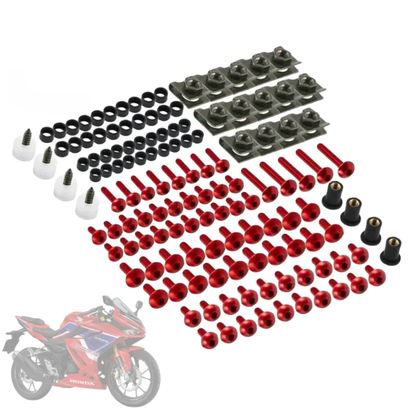 혼다 CBR600RR CBR1000RR 용 패스너 클립 나사, CNC 페어링 볼트 키트, CBR 600 F2 F3 F4 CBR 600 RR 1000 RR 900 929RR 650R, 177 개