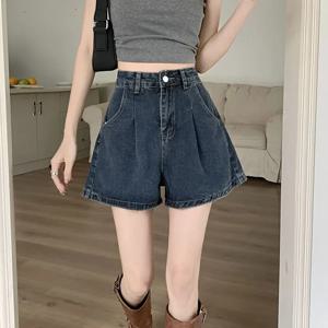 Lucyever 넓은 다리 청바지 반바지 여성 여름 높은 허리 느슨한 빈티지 블루 데님 반바지 여성 한국어 야생 a 라인 짧은 바지