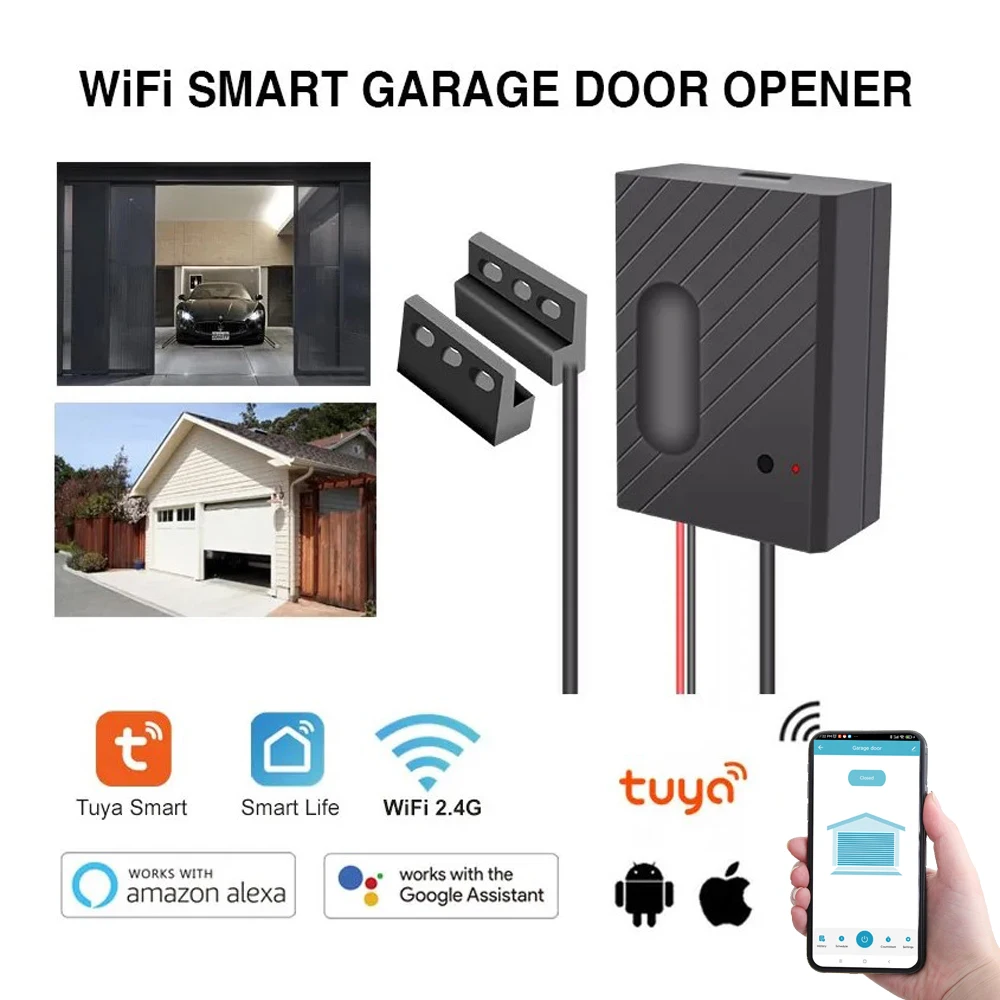 스마트 차고 문 오프너 DC5V 휴대 전화 원격 Tuya 스마트 라이프 App 컨트롤러 지원 Alexa & Google Assistant 허브 필요 없음