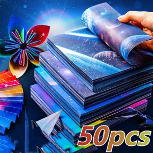 50pcs 크리 에이 티브 스퀘어 스타 스카이 별자리 종이 접기 종이 아이 DIY 수제 양면 색칠 접이식 공예 종이 아트 선물