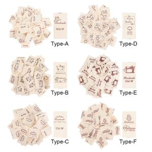 50PCS 사랑 천으로 의류 레이블로 수제 만화 고양이 사랑 심장 짠 니트 용품 바느질 액세서리 의류 태그 DIY