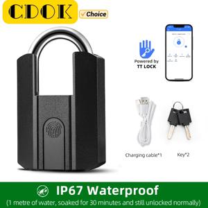 IP67 TTLock 블루투스 APP 스마트 자물쇠 지문 잠금 장치 Aleax Google 홈 전자 도어 잠금 장치가있는 열쇠가없는 미니 가방