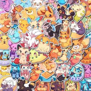 10/30/50/100pcs 귀여운 포켓몬 스티커 애니메이션 피카추 Eevee Charman 만화 데칼 Kawaii DIY 전화 케이스 노트북 어린이 스티커 장난감