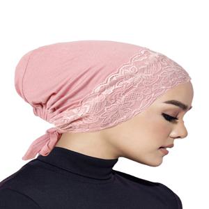 부드러운 탄성 스트랩 이슬람 터번 모자 레이스 내부 Hijab 모자 이슬람 Underscarf 보닛 인도 모자 여성 Headwrap Turbante Mujer