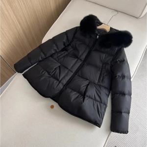 OFTBUY 화이트 덕 다운 코트, 2024 후드, 진짜 모피, 여우 모피 칼라 재킷, 케이프 푸퍼 코트, 슬림, 짧은, 따뜻한, 신상 패션, 겨울