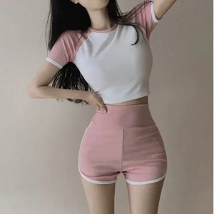 섹시한 타이트 스포티 반바지 엉덩이 강화 솔리드 컬러 핫 팬츠 Dongda Gate 스타일 캐주얼 니트 모달 섬유 바지