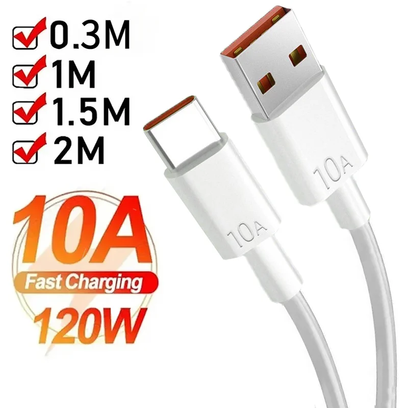 Xiaomi Redmi 0.3/1M/1.5M/2M 용 화웨이 P40 P30 명예 데이터 코드를위한 범용 120W 10A USB 타입 C 케이블 슈퍼 고속 충전 케이블