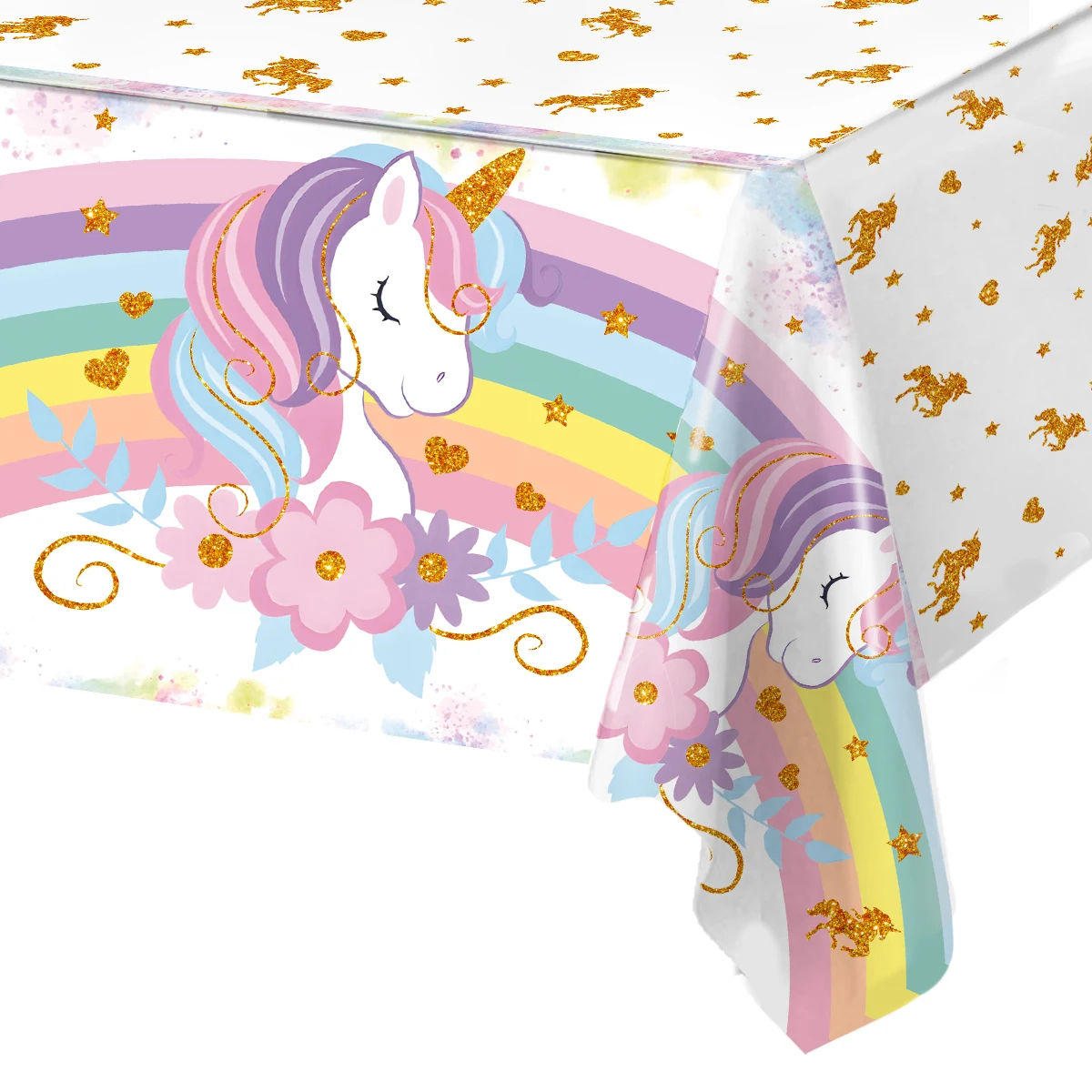 유니콘 식탁보 생일 파티 장식 레인보우 UnicornTable 커버 어린이 호의 테이블 커버 소녀 베이비 샤워 파티 용품
