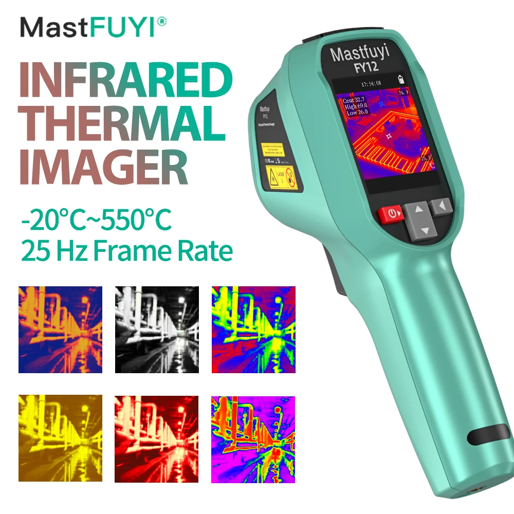 MASTFUYI 충전식 열화상 카메라 휴대용 열화상 카메라 -20 ℃ ~550 ℃   방수 방진 낙하 방지