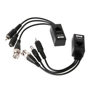 CCTV 카메라용 패시브 비디오 전원 및 오디오 발룬 트랜시버, BNC to RJ45, UTP RJ45 데이터 전송, DC RCA 전원 공급 장치 컨버터