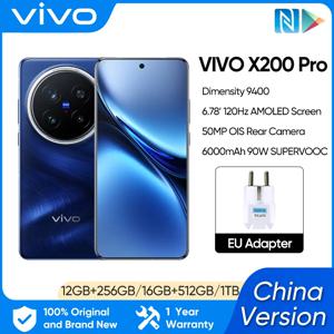 중국 버전 VIVO X200 PRO 5G 크기 9400 CPU 6.78 인치 AMOLED 120HZ 화면 6000mAh 90W 플래시 충전기 OTA NFC 50MP 카메라