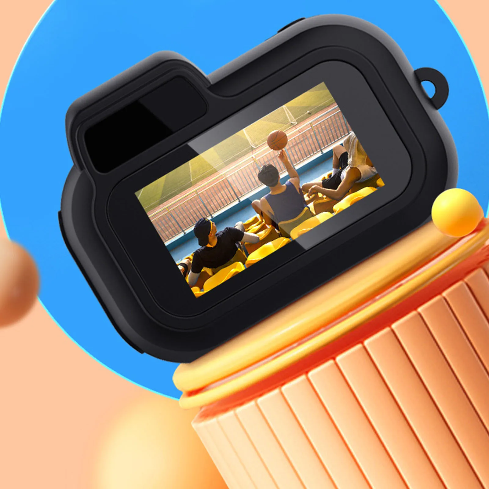 컴팩트 비디오 카메라 1080P 원클릭 100분 배터리 수명 야외용 마이크로 USB 키즈 디지털 카메라 컬러 스크린