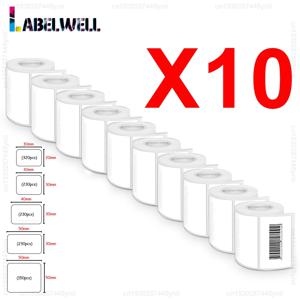 5/10PK E210 P50 라벨 용지 자체 접착 20-50mm 열 라벨 프린터 스티커 슈트 E210 P50 M110 M220 M200 라벨 프린터