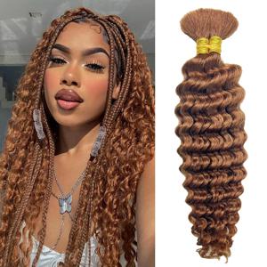 벌크 브레이드 헤어 인간의 머리카락 딥 웨이브 컬러 처리되지 않은 씨실 없음 Boho Braids 인간의 머리카락 벌크 확장 브라질 레미 헤어