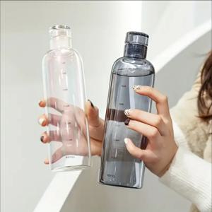 시간 표시가 있는 500ml 우아한 누출 방지 물병 매일 수분을 공급 피트니스 및 야외 모험을 위한 경량 및 휴대용