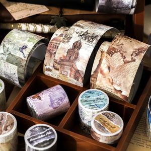 일본 마스킹 스크랩북 스티커, 장식용 접착 테이프, Akeno Junk Journal의 오래된 편지, DIY 종이, 1 개/로트