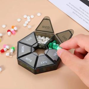 1pcs 7 일 알약 의학 상자 주간 태블릿 홀더 휴대용 여행 미니 작은 알약 상자 알약 케이스 스토리지 주최자 컨테이너